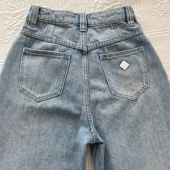 ABRAND Miami Taper Brandy High Waist Straight Leg Tapered Pleats Denim Jeans 24 - Picture 10 of 16